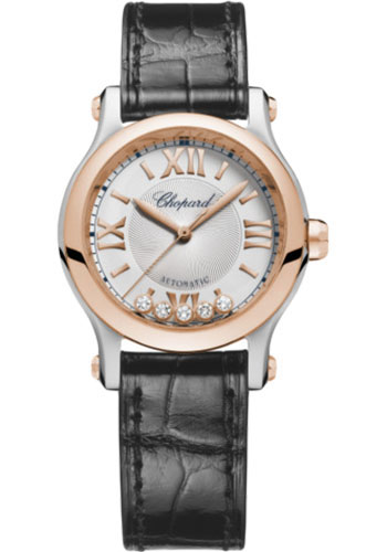 Chopard Watches - Happy Sport Round - 30mm - Steel and Rose Gold - Style No: 278573-6013