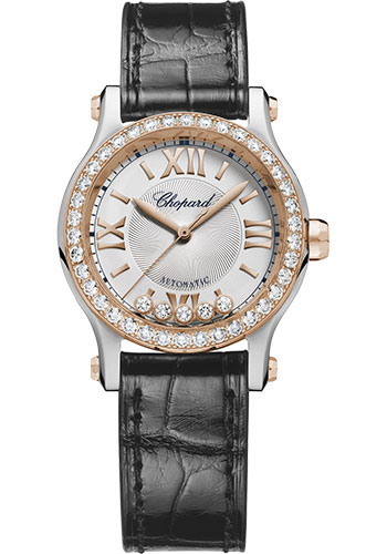 Chopard Watches - Happy Sport Round - 30mm - Steel and Rose Gold - Style No: 278573-6015