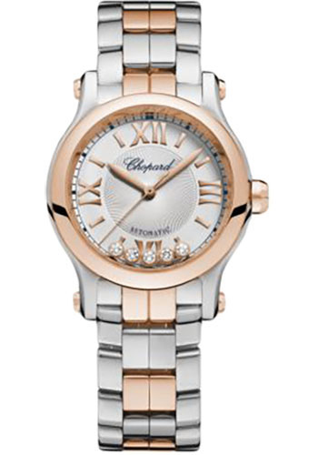 Chopard Watches - Happy Sport Round - 30mm - Steel and Rose Gold - Style No: 278573-6017