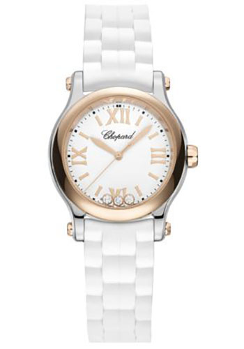 Chopard Watches - Happy Sport Round - 30mm - Steel and Rose Gold - Style No: 278590-6001