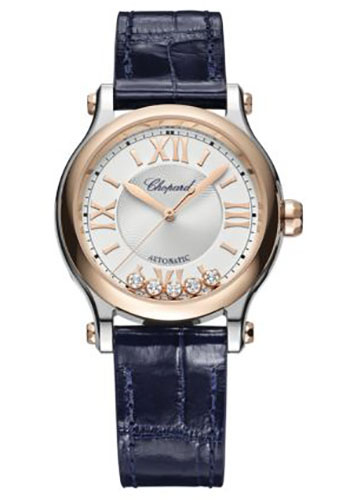 Chopard Watches - Happy Sport Round - 33mm - Steel and Rose Gold - Style No: 278608-6001