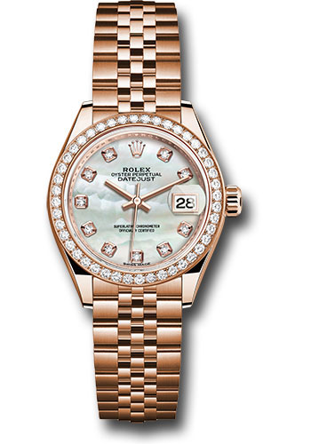 Rolex Watches - Datejust Lady 28 Everose Gold - Diamond Bezel - Jubilee Bracelet - Style No: 279135RBR mdj