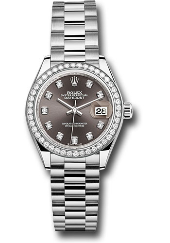 Rolex Watches - Datejust Lady 28 White Gold - Diamond Bezel - President Bracelet - Style No: 279139rbr dkgdp