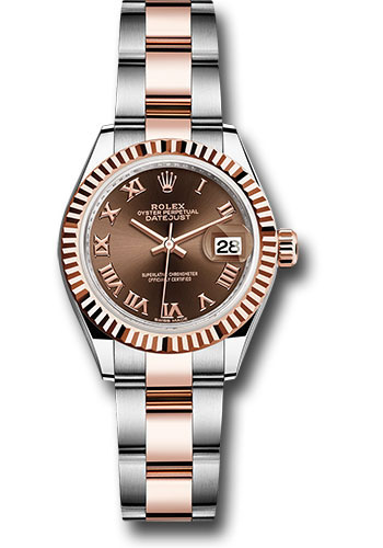 Rolex Watches - Datejust Lady 28 Steel and Everose Gold - Fluted Bezel - Oyster - Style No: 279171 choro