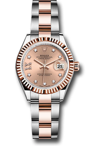 Rolex Watches - Datejust Lady 28 Steel and Everose Gold - Fluted Bezel - Oyster - Style No: 279171 rs9dix8do