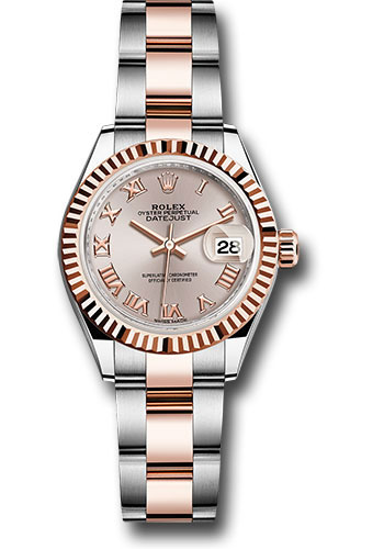 Rolex Watches - Datejust Lady 28 Steel and Everose Gold - Fluted Bezel - Oyster - Style No: 279171 suro