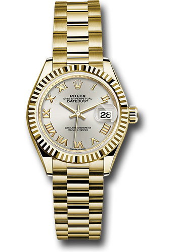 Rolex Watches - Datejust Lady 28 Yellow Gold - Fluted Bezel - President Bracelet - Style No: 279178 srp