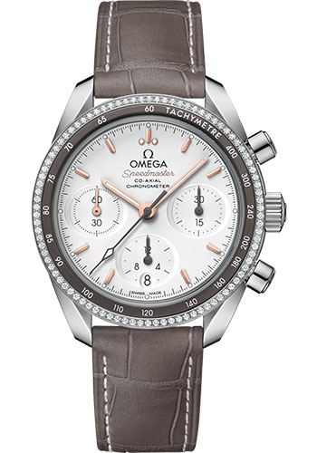 Omega Watches - Speedmaster Chronograph 38 mm - Stainless Steel - Diamond Bezel - Style No: 324.38.38.50.02.001