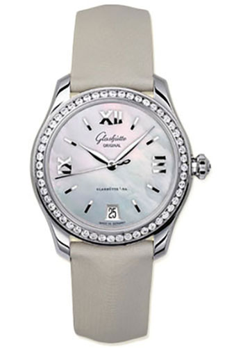 Glashutte Original Watches - Lady Serenade Stainless Steel - Diamond Bezel - Calfskin Strap - Style No: 1-39-22-08-22-44