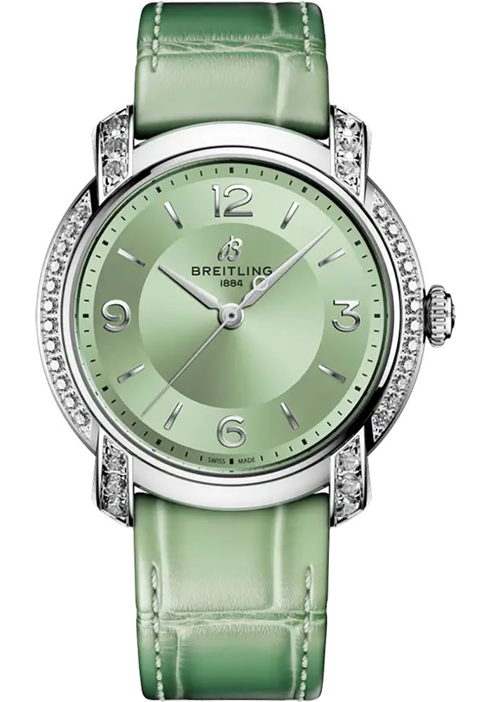 Breitling Watches - Lady Premier Automatic 36 Stainless Steel - Leather Strap - Folding Buckle - Style No: A10310671L1P1