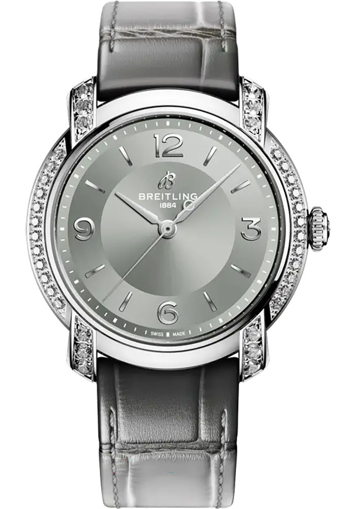 Breitling Watches - Lady Premier Automatic 36 Stainless Steel - Leather Strap - Folding Buckle - Style No: A10310671M1P1