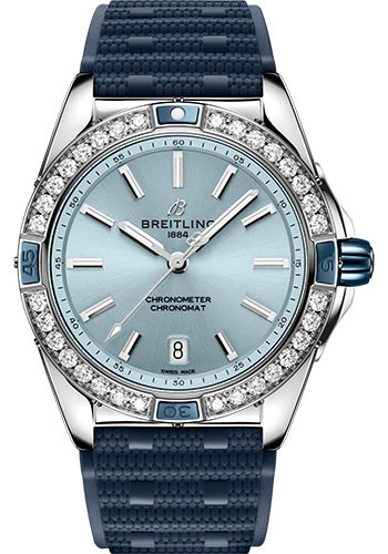 Breitling Watches - Super Chronomat Automatic 38 Stainless Steel - Rubber Strap - Folding Buckle - Style No: A17356531C1S1