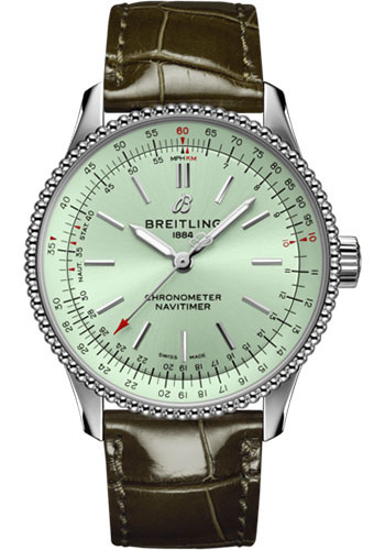 Breitling Watches - Navitimer Automatic 35mm - Stainless Steel - Croco Strap - Folding Buckle - Style No: A17395361L1P2