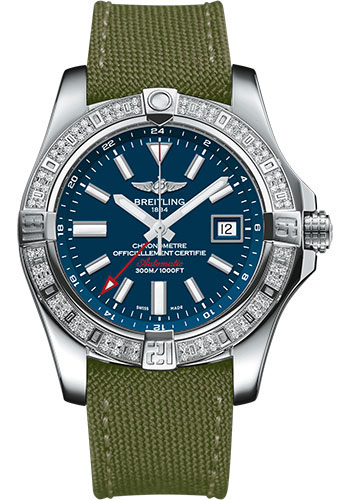 Breitling Watches - Avenger II GMT Stainless Steel - Polyamide Fabric Strap - Tang Buckle - Style No: A3239053/C872/106W/A20BA.1