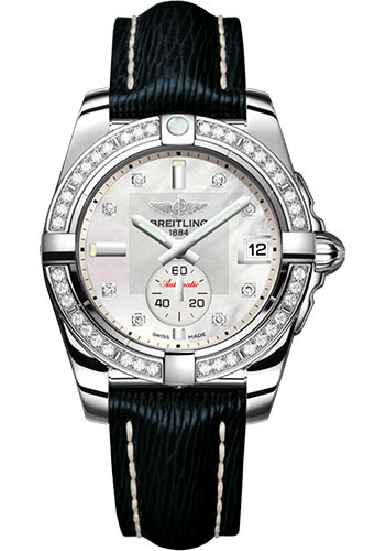 Breitling Watches - Galactic 36 Automatic Stainless Steel - Diamond Bezel - Sahara Strap - Style No: A37330531A1X1