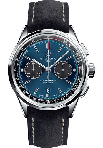 Breitling Watches - Premier B01 Chronograph 42 Nubuck Strap - Folding Buckle - Style No: AB0118A61C1X2