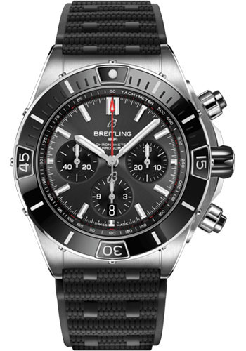 Breitling Watches - Super Chronomat B01 44 Stainless Steel - Rubber Strap - Folding Buckle - Style No: AB0136251B2S1