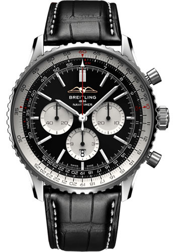 Breitling Watches - Navitimer B01 Chronograph 46mm - Stainless Steel - Croco Strap - Style No: AB0137211B1P1