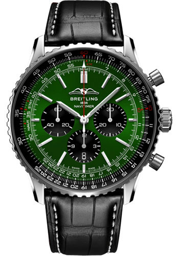 Breitling Watches - Navitimer B01 Chronograph 46mm - Stainless Steel - Croco Strap - Style No: AB0137241L1P1