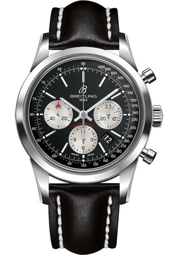 Breitling Watches - Transocean Chronograph Stainless Steel - Leather Strap - Deployant - Style No: AB015212/BF26/436X/A20D.1