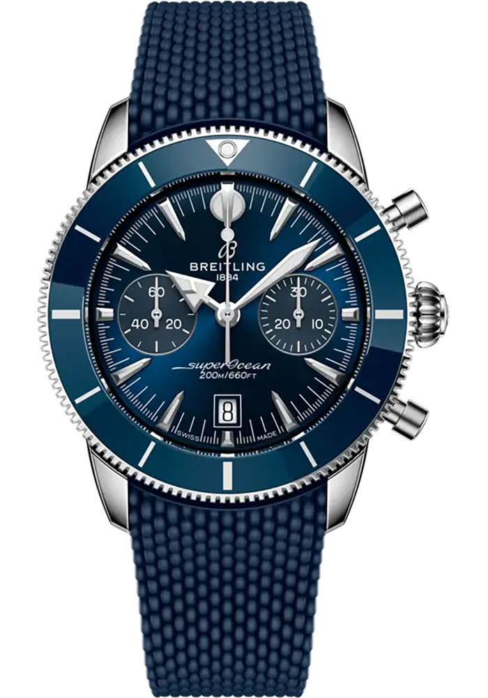 Breitling Watches - Superocean Heritage B01 Chronograph 42 Stainless Steel - Rubber Strap - Folding Buckle - Style No: AB0156161C1S1
