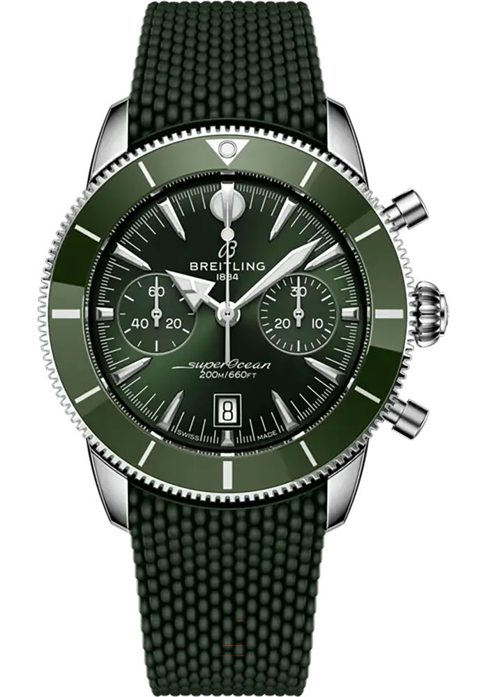 Breitling Watches - Superocean Heritage B01 Chronograph 42 Stainless Steel - Rubber Strap - Folding Buckle - Style No: AB0156361L1S1