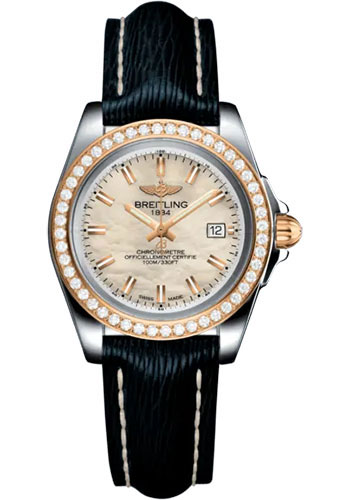 Breitling Watches - Galactic 32 Sleek Steel and Gold - Diamond Bezel - Sahara Strap - Tang - Style No: C71330531A1X1