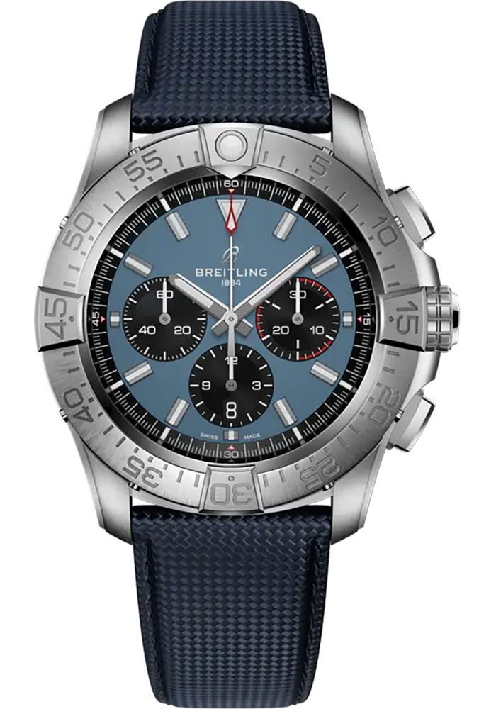 Breitling Watches - Super Avenger B01 Chronograph 46 Titanium - Leather Strap - Folding Buckle - Style No: EB0148101C1X1
