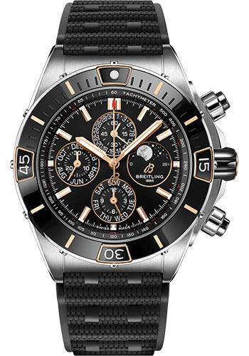 Breitling Watches - Super Chronomat 44 Steel and Red Gold - Rubber Strap - Folding Buckle - Style No: I19320251B1S1