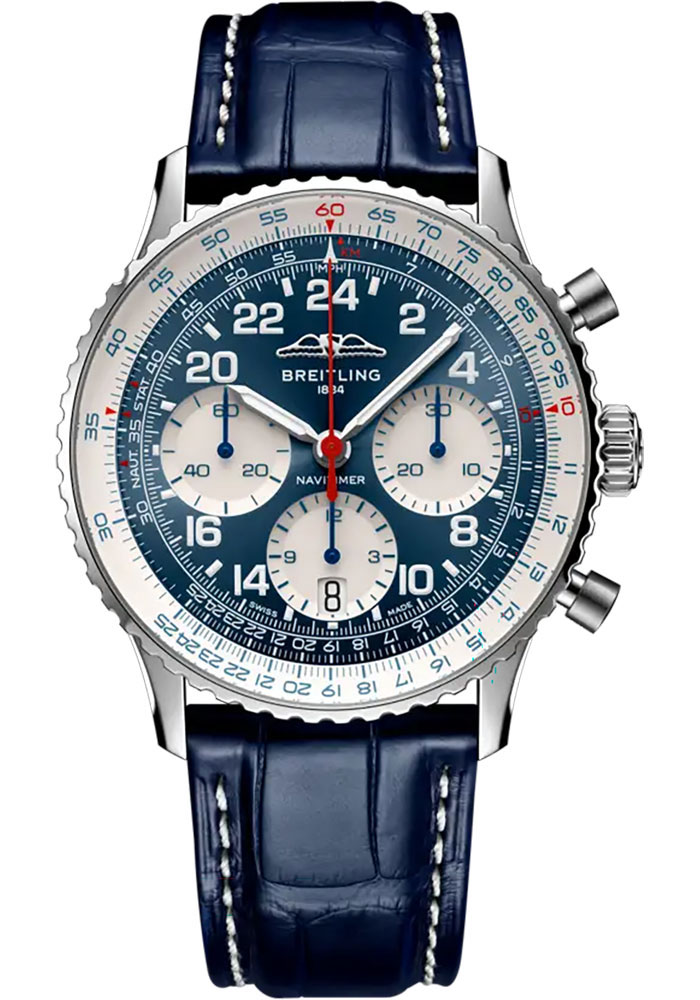 Breitling Watches - Navitimer B02 Chronograph 41 Platinum - Leather Strap - Folding Buckle - Style No: LB0240211C1P1