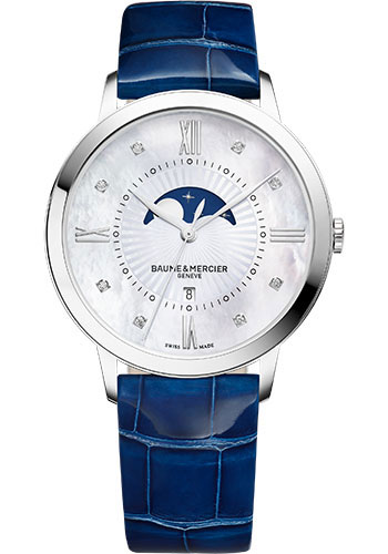 Baume & Mercier Watches - Classima 36mm - Quartz Moon Phase - Steel - Style No: M0A10226