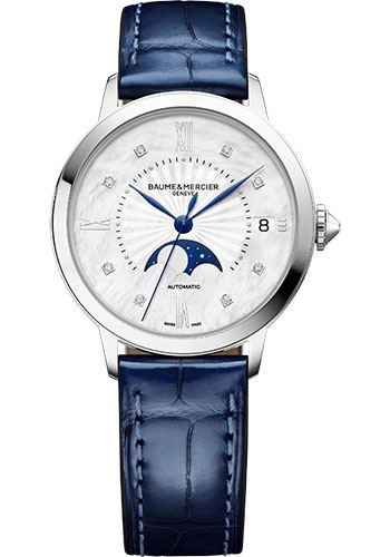 Baume & Mercier Watches - Classima 34mm - Automatic Moon Phase - Steel - Style No: M0A10633
