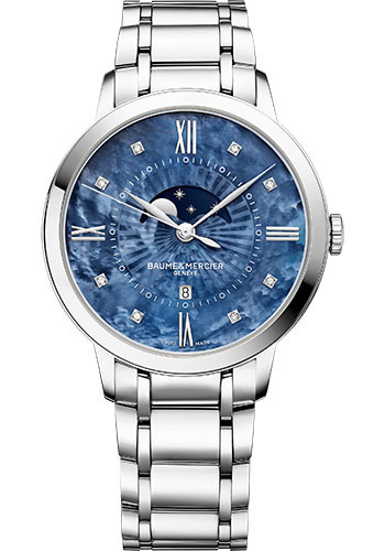 Baume & Mercier Watches - Classima 36.5mm - Quartz Moon Phase - Steel - Style No: M0A10665