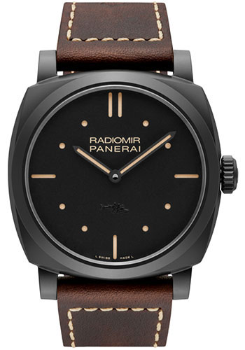 panerai men's radiomir 1940 3 day black dial strap watch