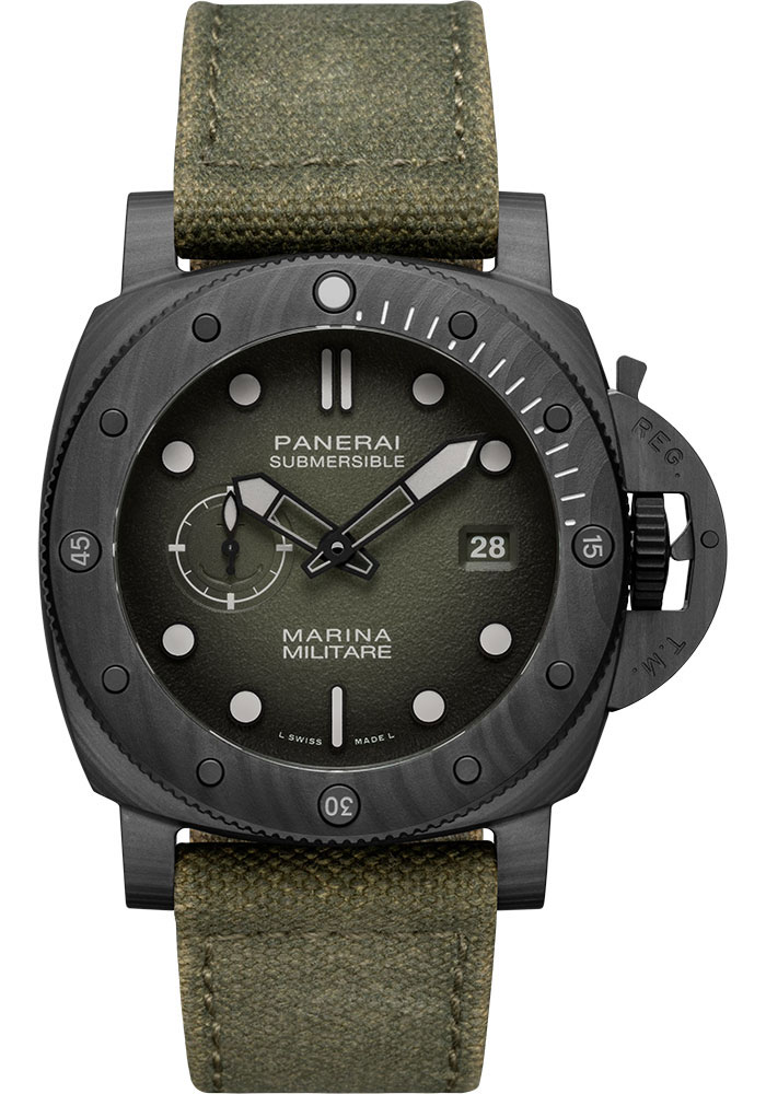Panerai Watches - Submersible Marina Militare Carbotech - 44mm - Style No: PAM01698