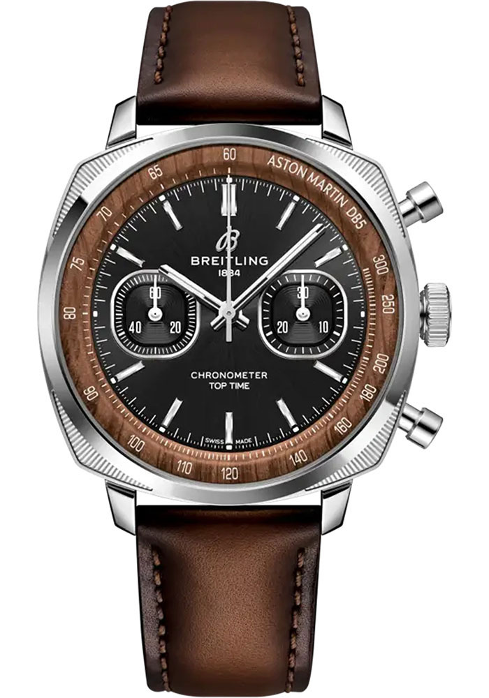 Breitling Watches - Top Time B01 Steel and Platinum - Leather Strap - Folding Buckle - Style No: PB0178121B1X1