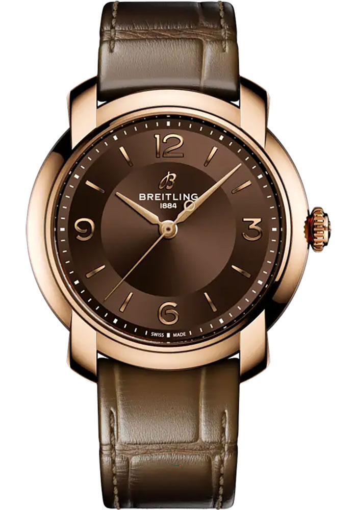 Breitling Watches - Lady Premier Automatic 36 Red Gold - Leather Strap - Folding Buckle - Style No: R10310121Q1P1