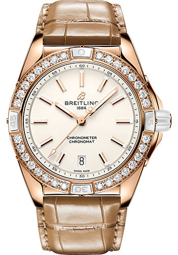Breitling Watches - Super Chronomat Automatic 38 Small Scale Traceable Gold - Leather Strap - Tang Buckle - Style No: R17356531G1P1