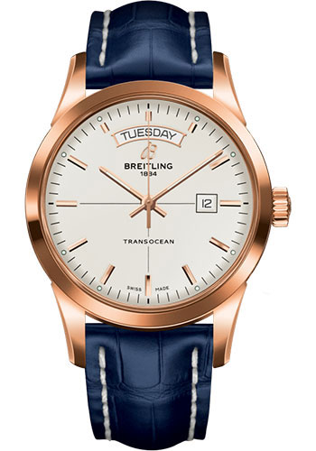 Breitling Watches - Transocean Day and Date Red Gold - Croco Strap - Tang - Style No: R4531012/G752/731P/R20BA.1