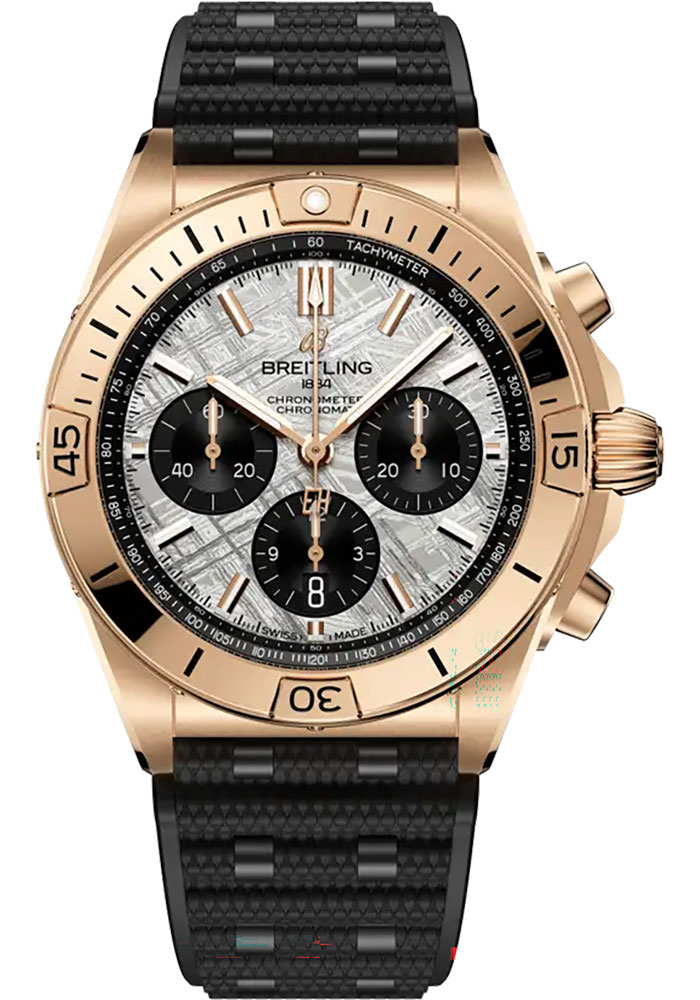 Breitling Watches - Chronomat B01 42 Red Gold - Rubber Strap - Folding Buckle - Style No: RB01347A1F1S1