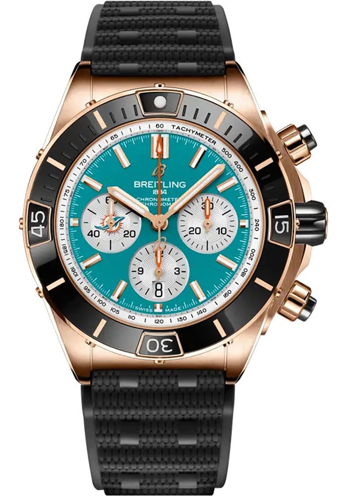 Breitling Watches - Super Chronomat B01 44 Red Gold - Rubber Strap - Folding Buckle - Style No: RB01366A1L2S1