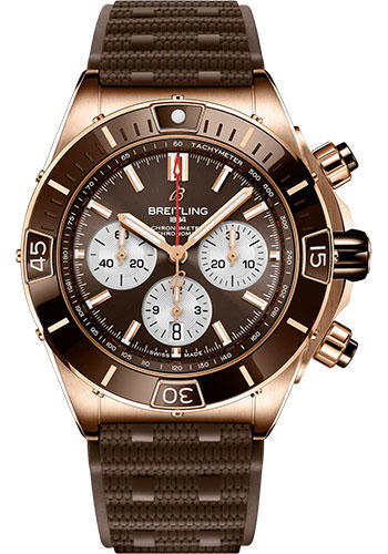 Breitling Watches - Super Chronomat B01 44 18K Red Gold - Rubber Strap - Folding Buckle - Style No: RB0136E31Q1S1