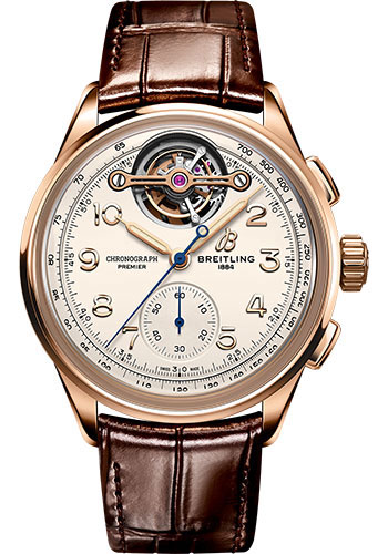 Breitling Watches - Premier B21 Chronograph Tourbillon 42 Red Gold - Leather Strap - Folding Buckle - Style No: RB2120211G1P1