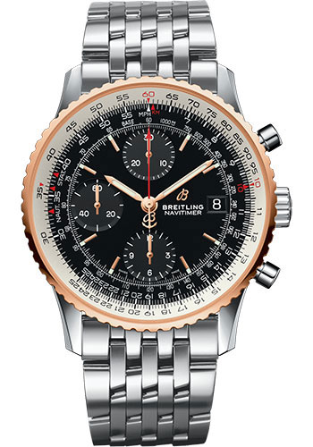 Breitling Watches - Navitimer Chronograph 41 Steel and Red Gold - Leather Strap - Tang Buckle - Style No: U13324211B1A1