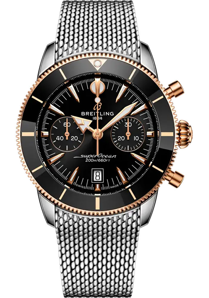 Breitling Watches - Superocean Heritage B01 Chronograph 42 Steel and Red Gold - Metal Bracelet - Style No: UB0156H11B1A1