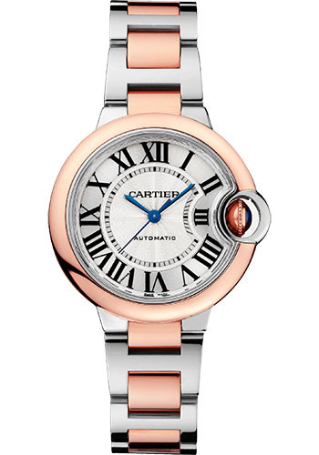 Cartier Watches - Ballon Bleu 33mm - Steel and Pink Gold - Style No: W2BB0032