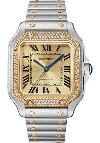 Cartier Watches - Santos de Cartier Medium - Steel and Yellow Gold - Style No: W3SA0007