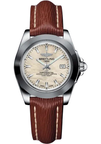 Breitling Watches - Galactic 32 Sleek Steel and Tungsten - Sahara Strap - Tang - Style No: W71330121A2X1