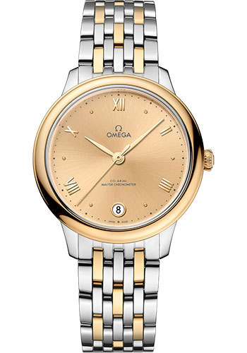 Omega Watches - De Ville Prestige Co-Axial 34 mm - Steel and Yellow Gold - Style No: 434.20.34.20.08.001