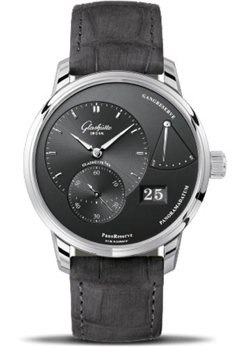Glashutte Original Watches - PanoReserve Stainless Steel - Alligator Nubuk Strap - Folding Buckle - Style No: 1-65-01-23-12-04